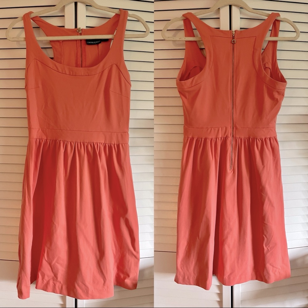 Peach Cynthia Rowley Racer and Zipper Backed Dress